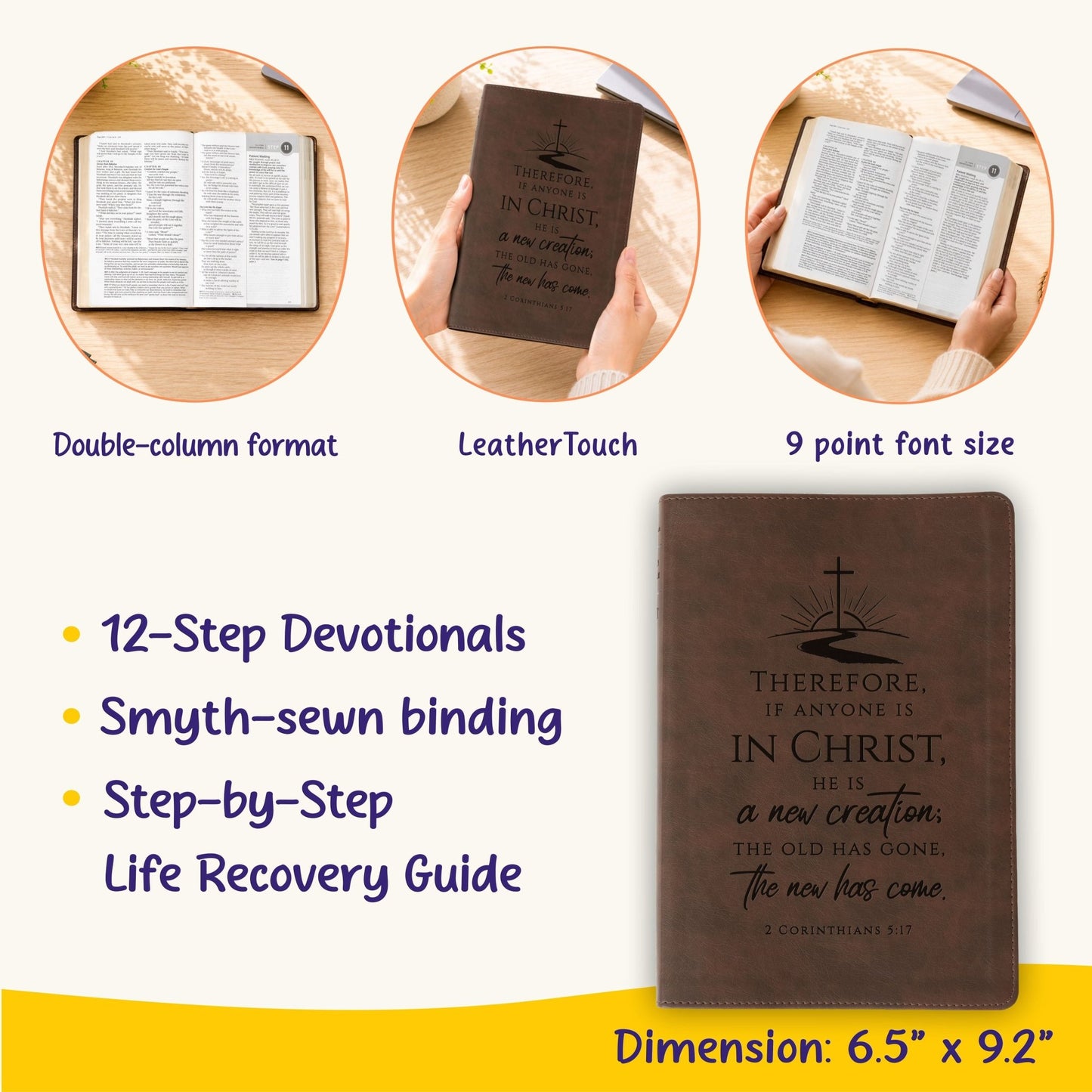 Personalized NLT Life Recovery Bible: Create Your Own Custom Engraved Design with a Designer, Christian Recovery Gift for Men & Women - Religious Books - Aylev