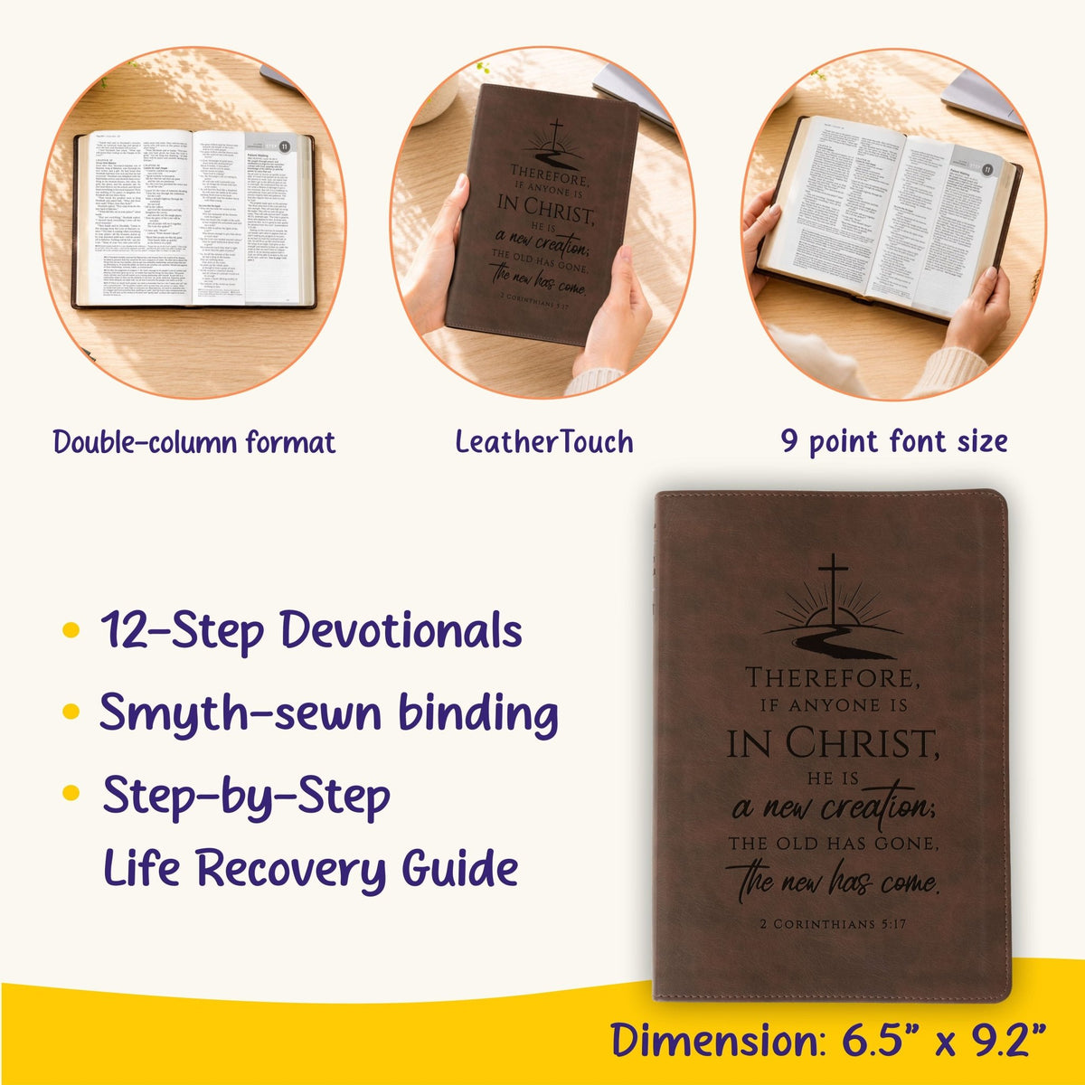 Personalized NLT Life Recovery Bible: Create Your Own Custom Engraved Design with a Designer, Christian Recovery Gift for Men & Women - Religious Books - Aylev