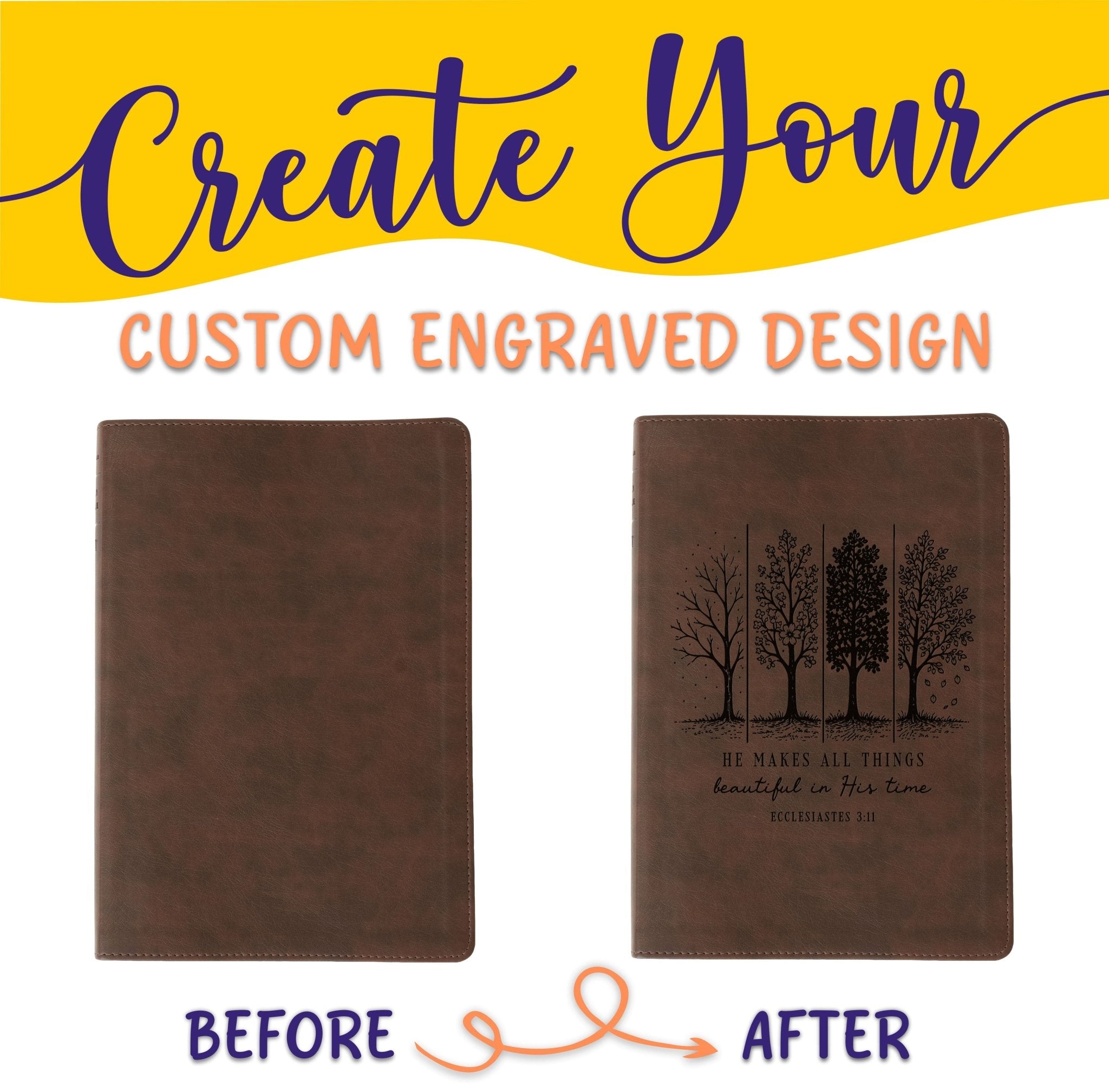 Personalized NLT Life Recovery Bible: Create Your Own Custom Engraved Design with a Designer, Christian Recovery Gift for Men & Women - Religious Books - Aylev