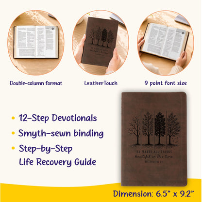 Personalized NLT Life Recovery Bible: Create Your Own Custom Engraved Design with a Designer, Christian Recovery Gift for Men & Women - Religious Books - Aylev