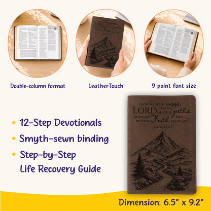 Personalized NLT Life Recovery Bible: Create Your Own Custom Engraved Design with a Designer, Christian Recovery Gift for Men & Women - Religious Books - Aylev