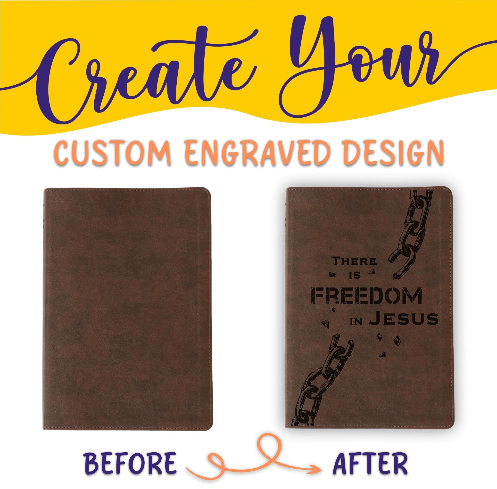 Personalized NLT Life Recovery Bible: Create Your Own Custom Engraved Design with a Designer, Christian Recovery Gift for Men & Women - Religious Books - Aylev