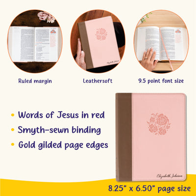 Personalized Women's NIV Bible with name Engraved, NIV Journaling Bible, Custom Bible Engraved Name, New International Version, Baptism Gift