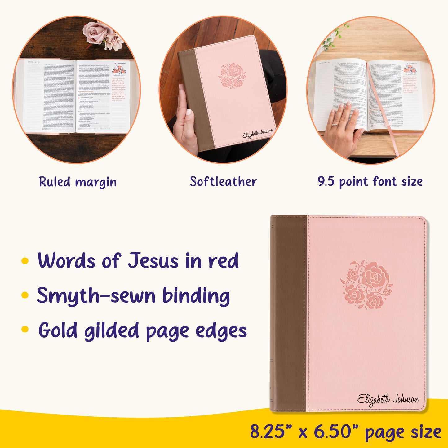 Personalized Women's NIV Bible with name Engraved, NIV Journaling Bible, Custom Bible Engraved Name, New International Version, Baptism Gift
