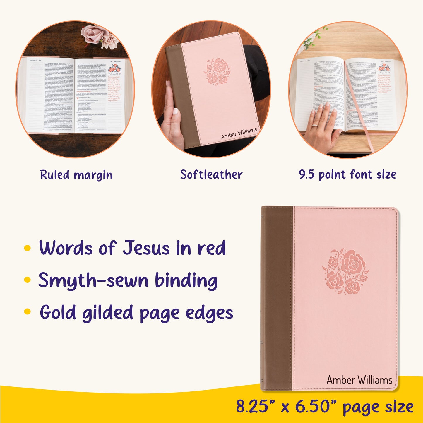 Personalized Women's NIV Bible with name Engraved, NIV Journaling Bible, Custom Bible Engraved Name, New International Version, Baptism Gift