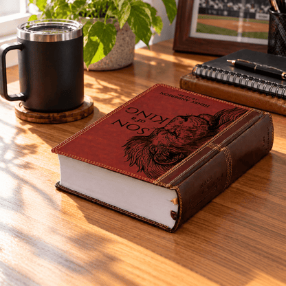 Personalized NASB Single Column Reference Bible, Wide Margin Red Letter, Custom Engraved Name, Christian & Baptism Gift for Men - Religious Books - Aylev