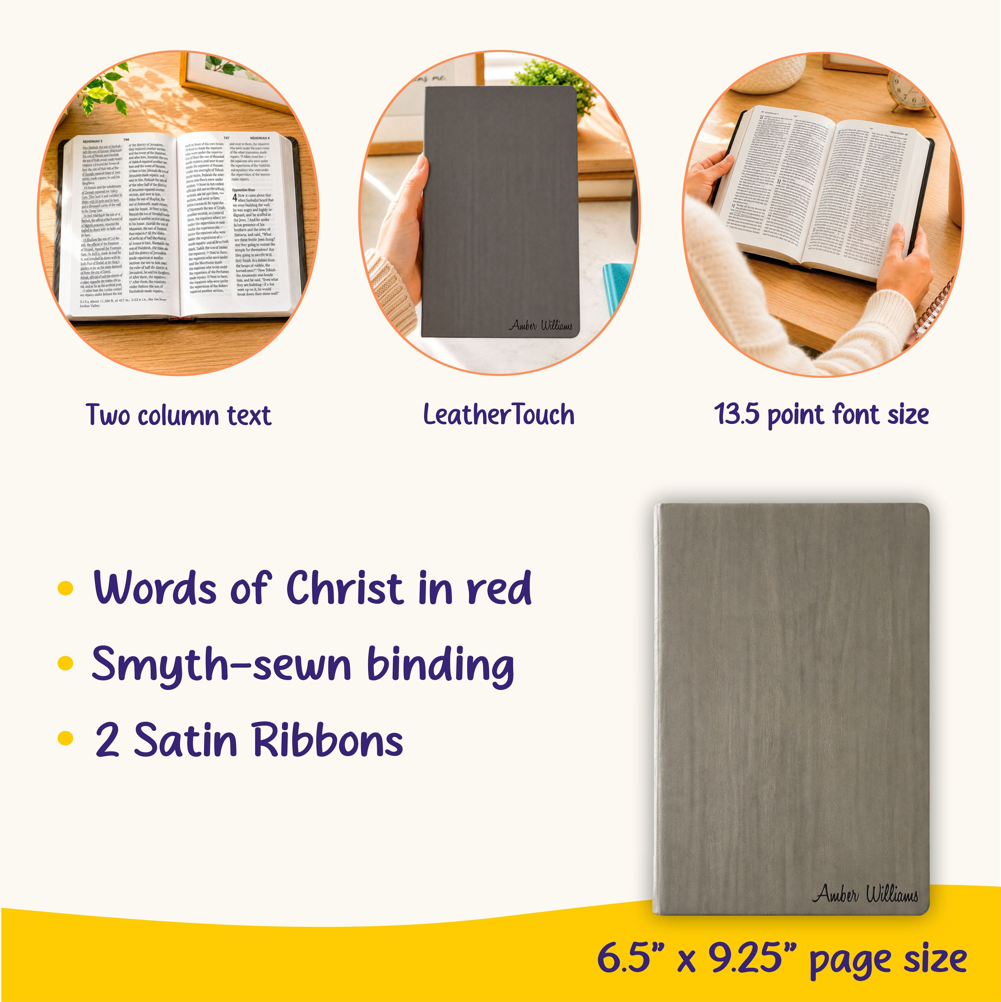 Personalized NASB Bible with Name Engraved, NASB Giant Print Bible, Custom Bible Name Engraved, New American Standard Bible, Baptism Gifts