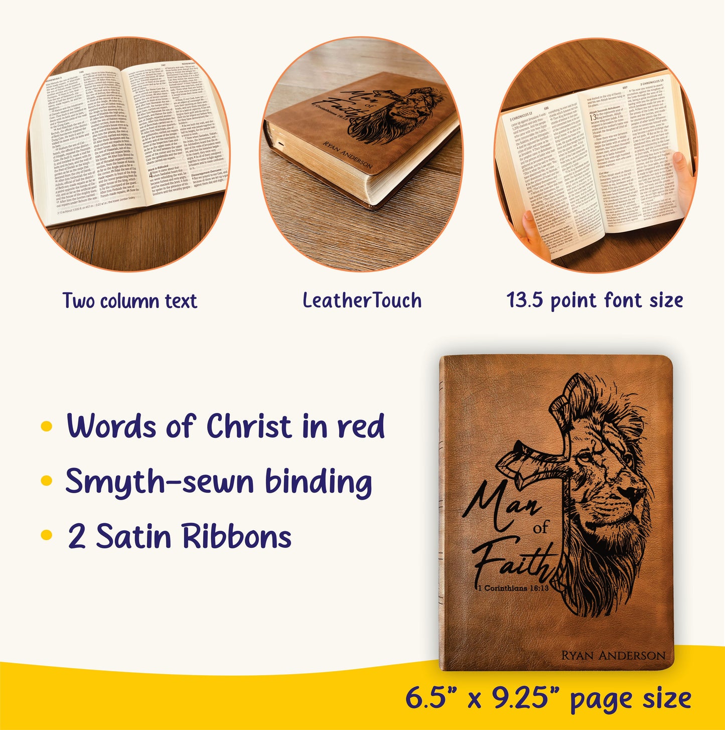 Personalized Bible for Men, NASB Giant Print, Custom Bible for Men Name Engraved, New American Standard, Bibles for men, bible gifts for men