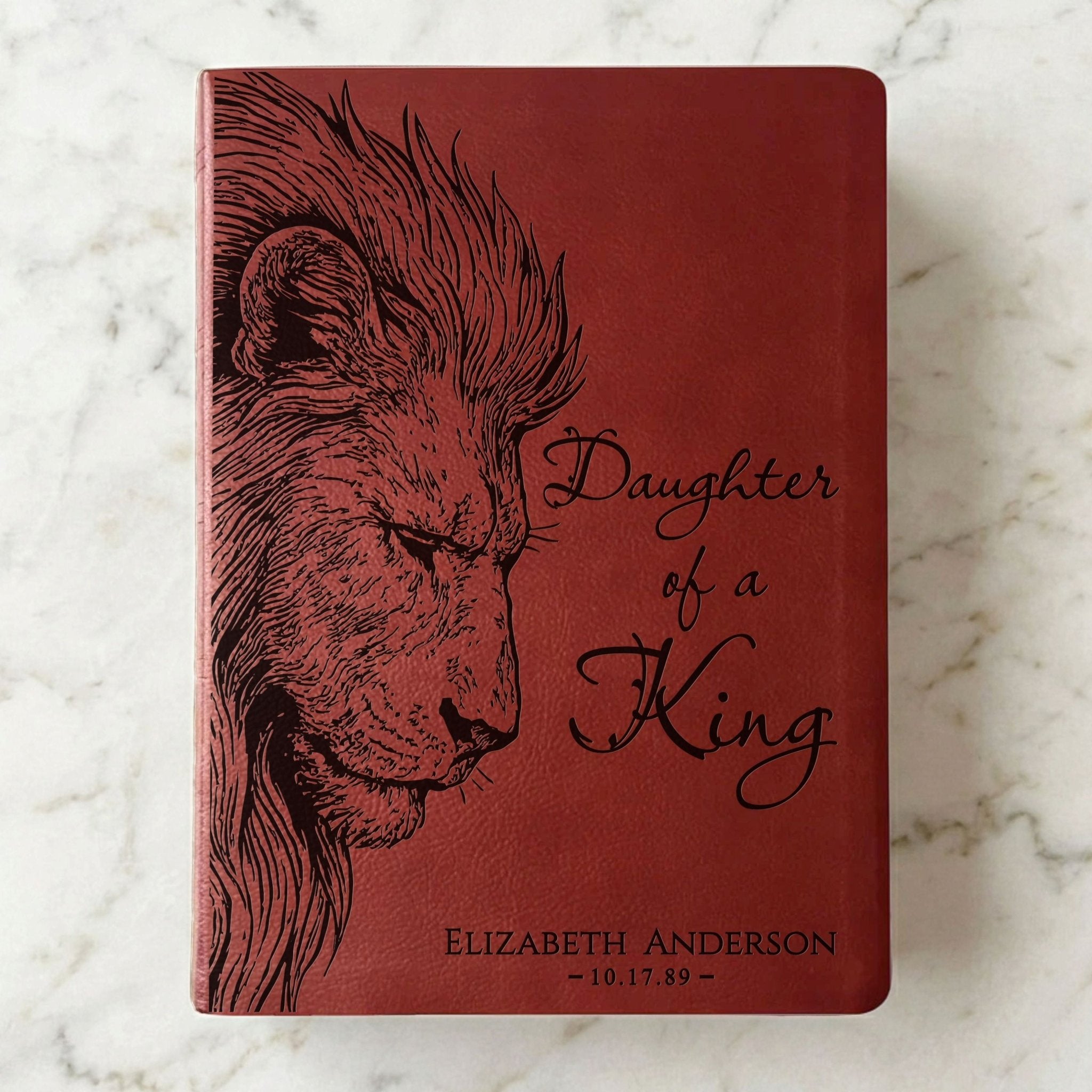 Personalized NASB Giant Print Bible, Daughter of a King Lion Design, Custom Engraved Name, Christian Gift, Baptism Gift, Bible Gift for Her - Religious Books - Aylev