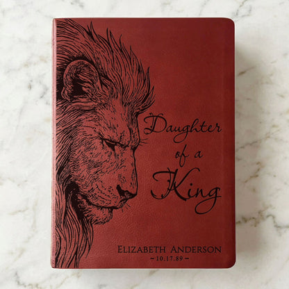 Personalized NASB Giant Print Bible, Daughter of a King Lion Design, Custom Engraved Name, Christian Gift, Baptism Gift, Bible Gift for Her - Religious Books - Aylev