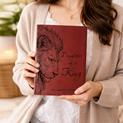 Personalized NASB Giant Print Bible, Daughter of a King Lion Design, Custom Engraved Name, Christian Gift, Baptism Gift, Bible Gift for Her - Religious Books - Aylev