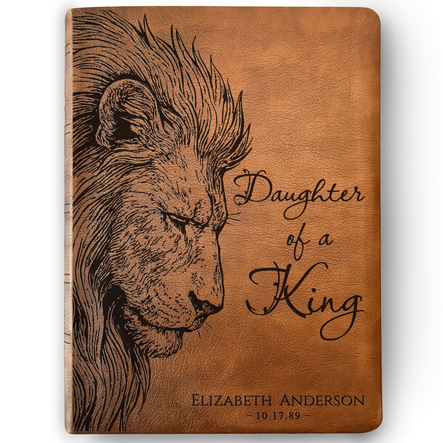 Personalized NASB Giant Print Bible, Daughter of a King Lion Design, Custom Engraved Name, Christian Gift, Baptism Gift, Bible Gift for Her