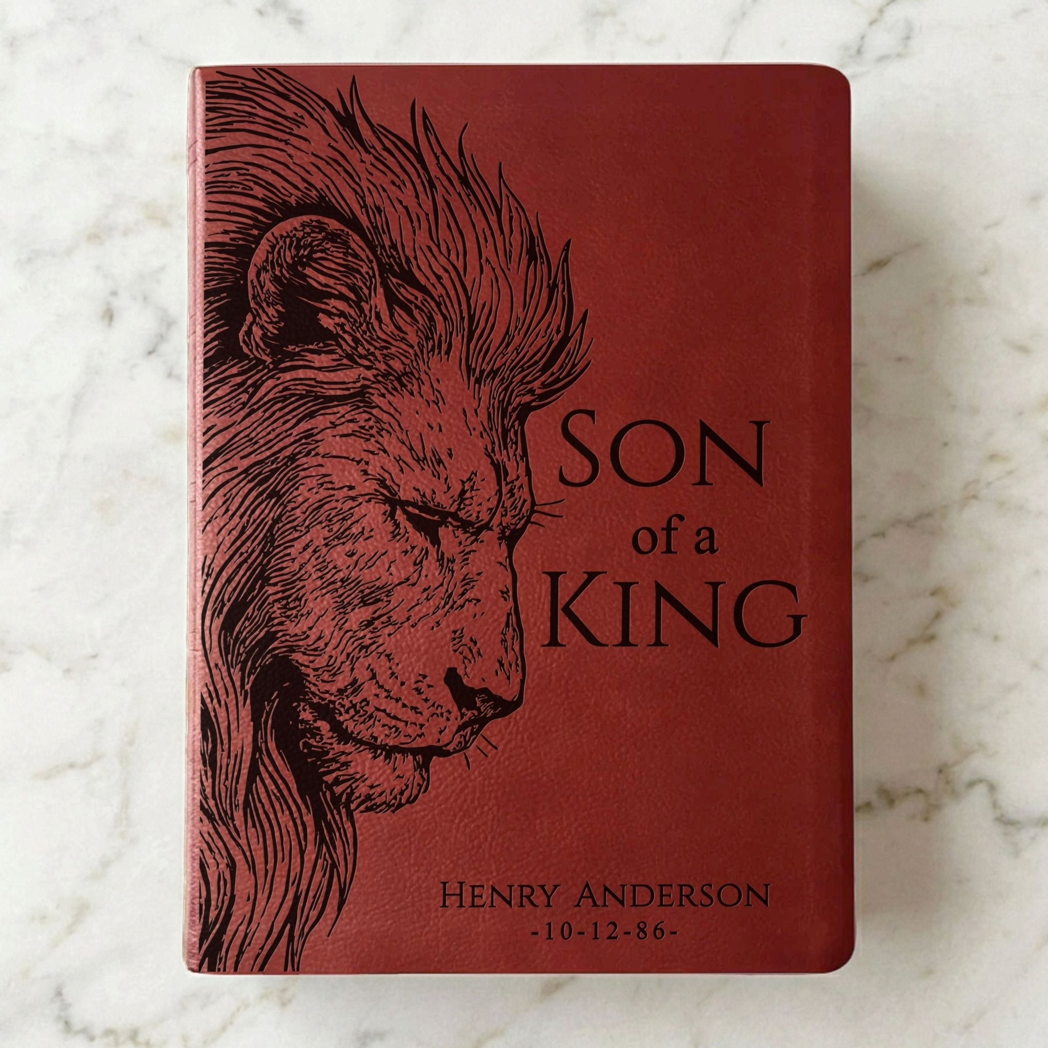 Personalized NASB Giant Print Bible, Son of a King Lion Design, Custom Engraved Name, Christian Gift, Baptism Gift, Bible Gift for Him - Religious Books - Aylev