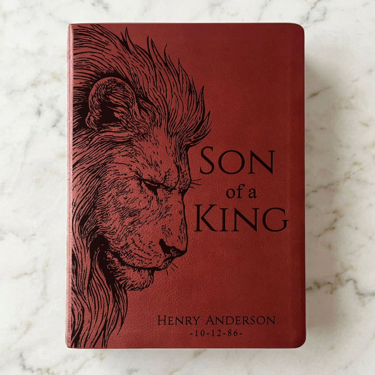 Personalized NASB Giant Print Bible, Son of a King Lion Design, Custom Engraved Name, Christian Gift, Baptism Gift, Bible Gift for Him - Religious Books - Aylev