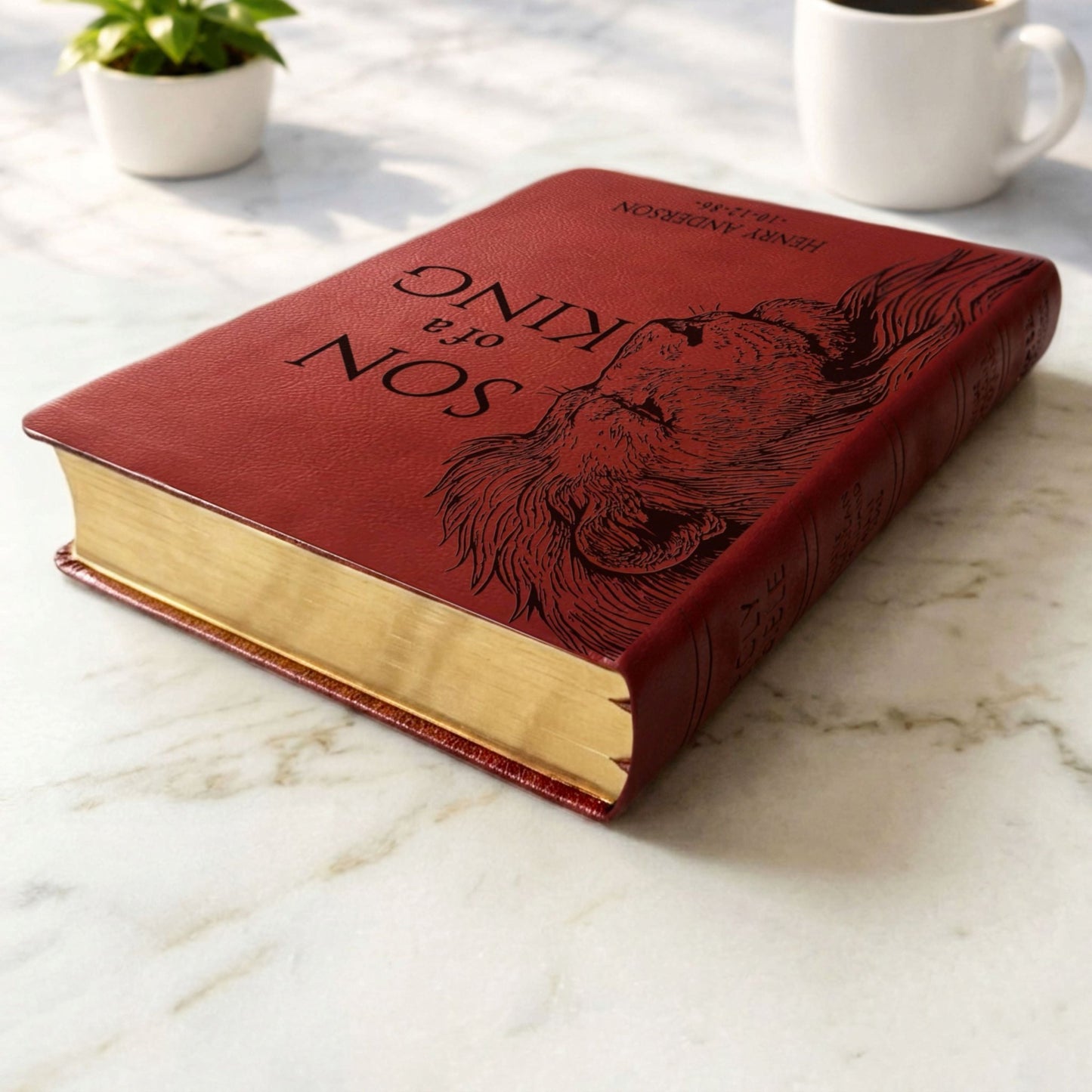 Personalized NASB Giant Print Bible, Son of a King Lion Design, Custom Engraved Name, Christian Gift, Baptism Gift, Bible Gift for Him - Religious Books - Aylev