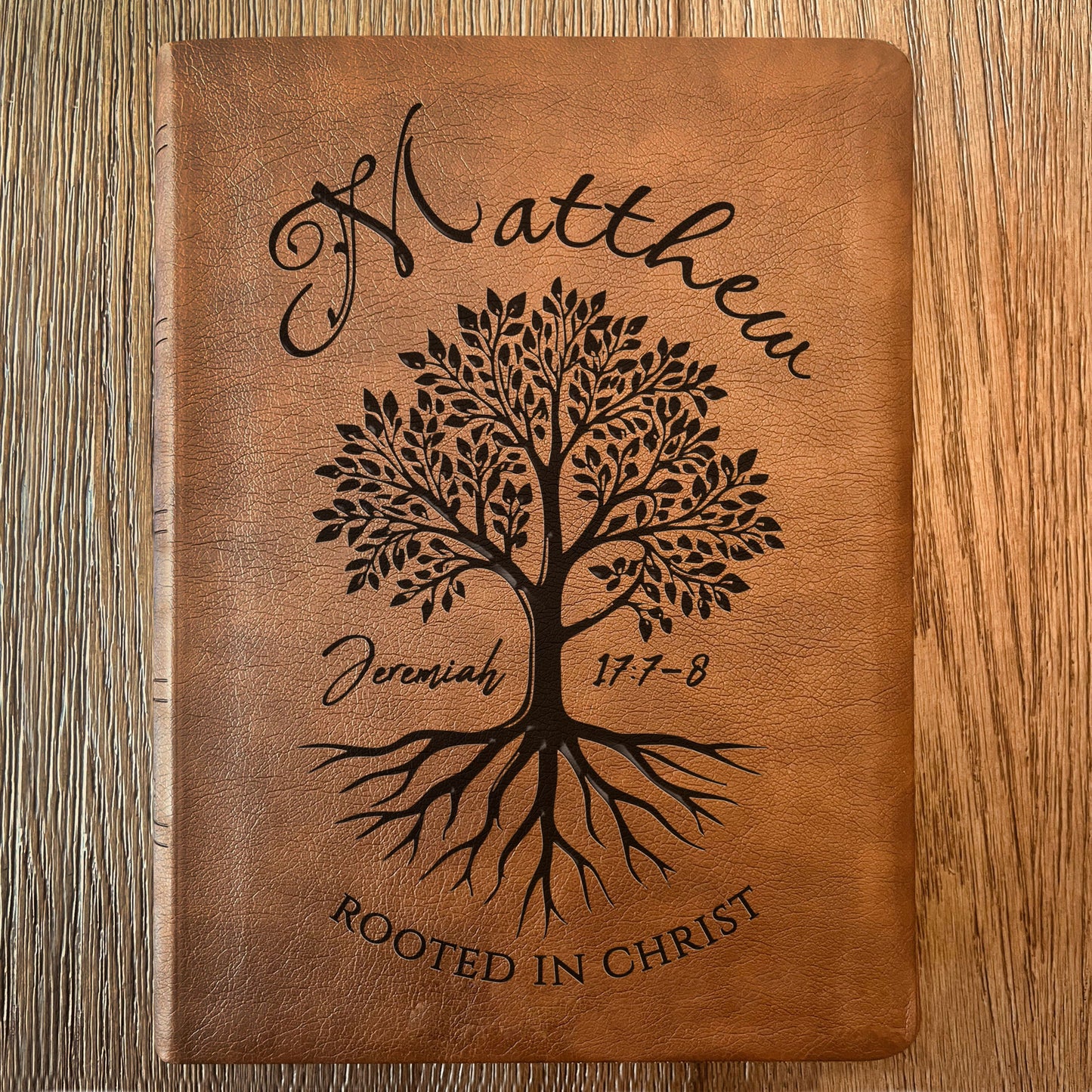 Personalized NASB Giant Print Bible, Custom Engraved Name, Rooted in Christ Tree Design, Christian Gift, Bible Gifts for Her, Gifts for Him