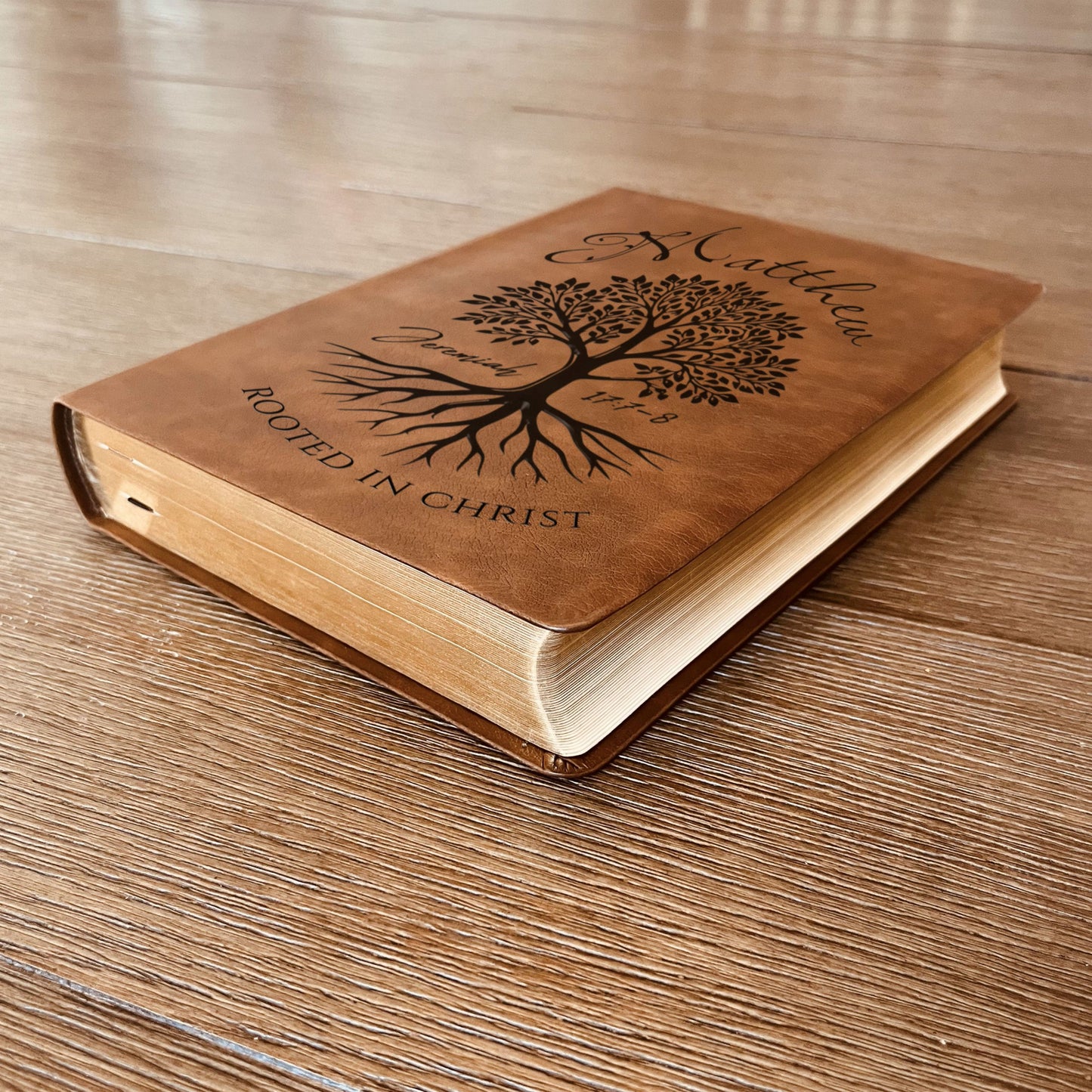 Personalized NASB Giant Print Bible, Custom Engraved Name, Rooted in Christ Tree Design, Christian Gift, Bible Gifts for Her, Gifts for Him