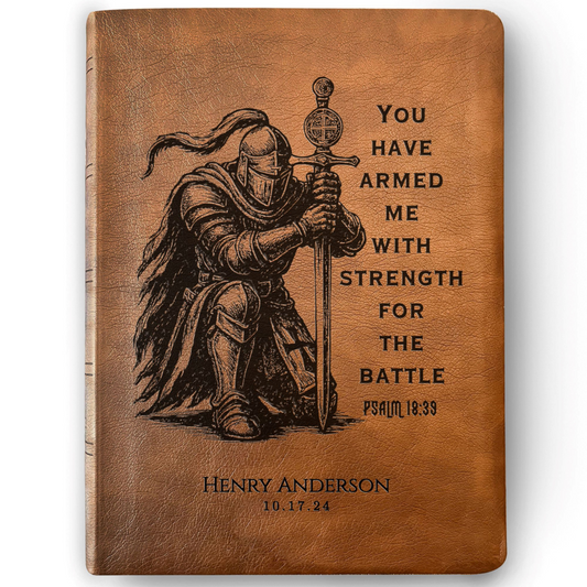 Personalized Bible for Men, NASB Giant Print, Customized Bible Engraved Name, Knight Warrior Design, Christian Gift, Bible Gifts for Him