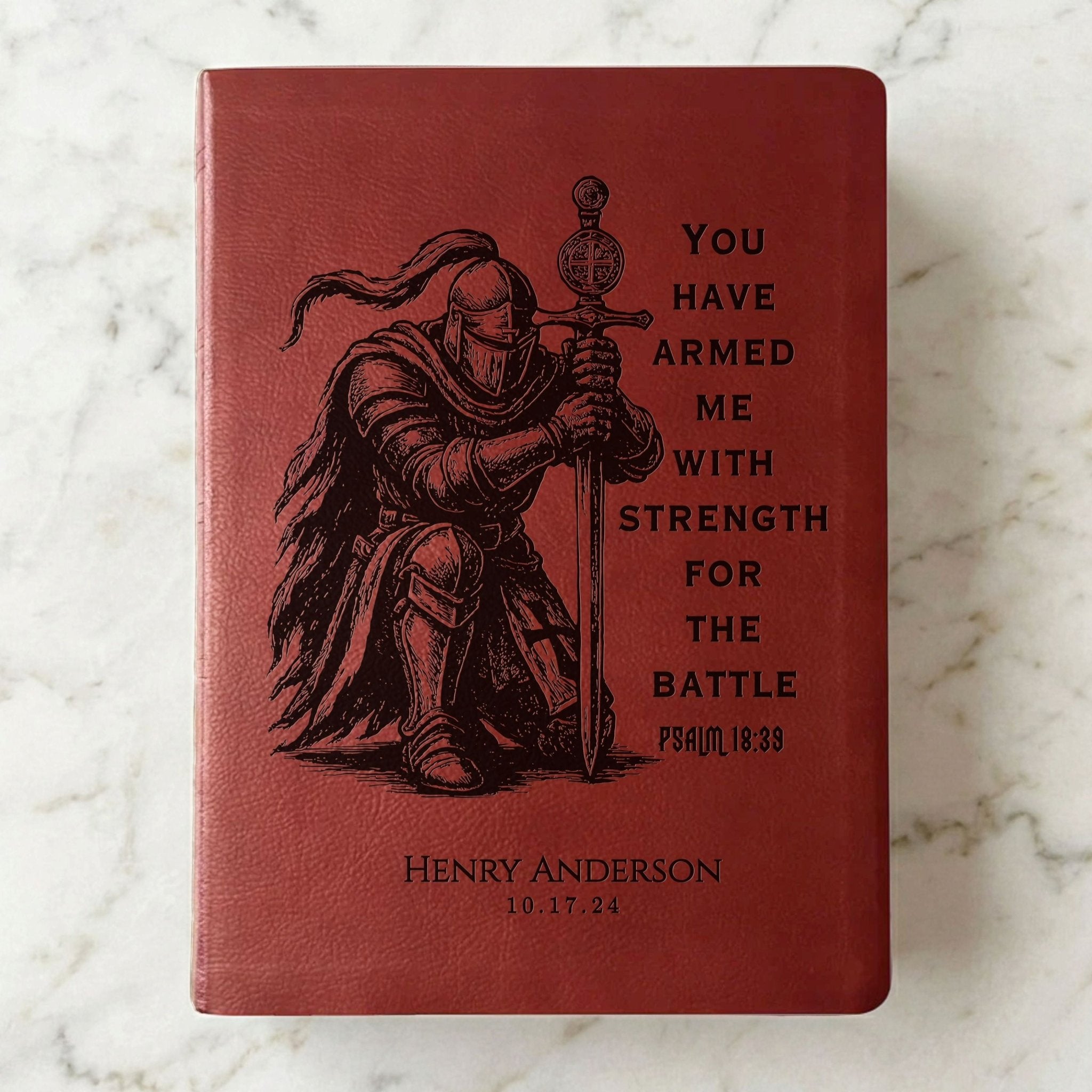 Personalized Bible for Men, NASB Giant Print, Customized Bible Engraved Name, Knight Warrior Design, Christian Gift, Bible Gifts for Him - Religious Books - Aylev