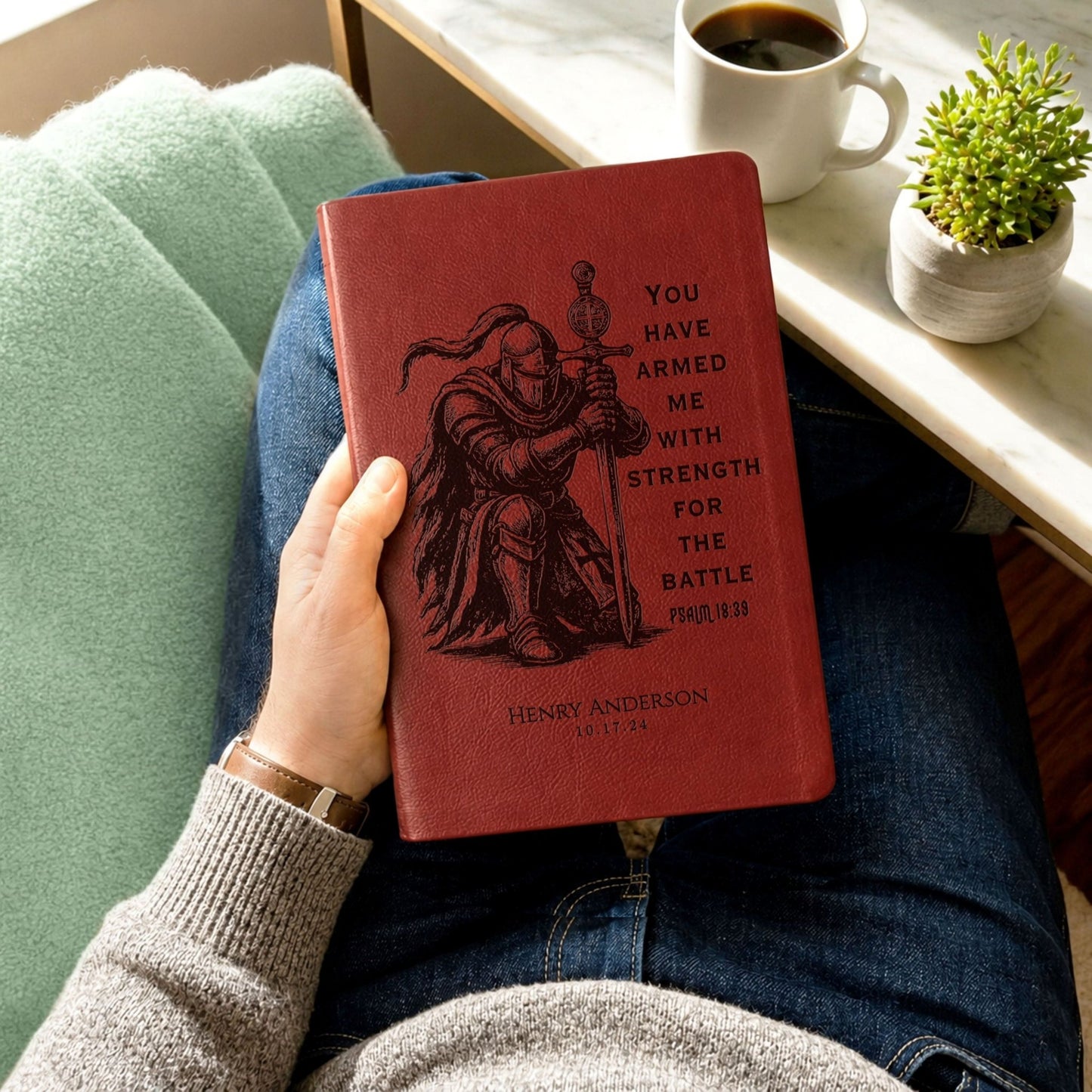 Personalized Bible for Men, NASB Giant Print, Customized Bible Engraved Name, Knight Warrior Design, Christian Gift, Bible Gifts for Him - Religious Books - Aylev