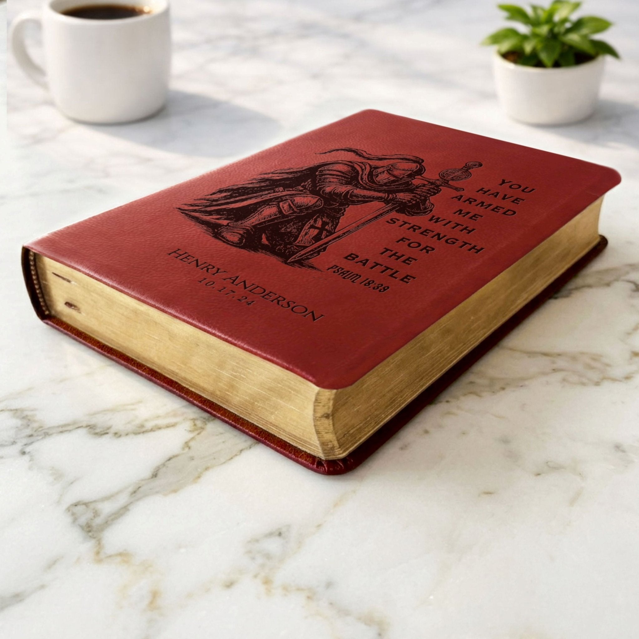 Personalized Bible for Men, NASB Giant Print, Customized Bible Engraved Name, Knight Warrior Design, Christian Gift, Bible Gifts for Him - Religious Books - Aylev