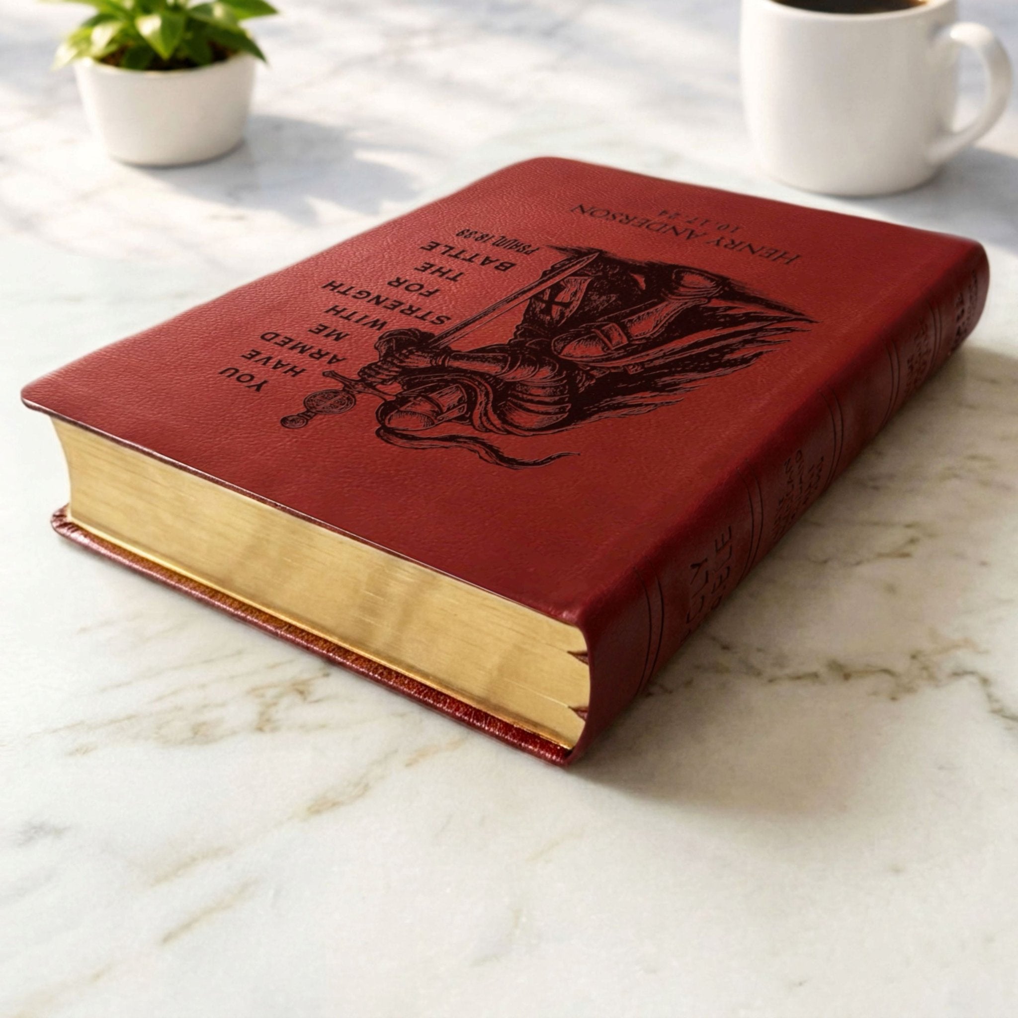 Personalized Bible for Men, NASB Giant Print, Customized Bible Engraved Name, Knight Warrior Design, Christian Gift, Bible Gifts for Him - Religious Books - Aylev