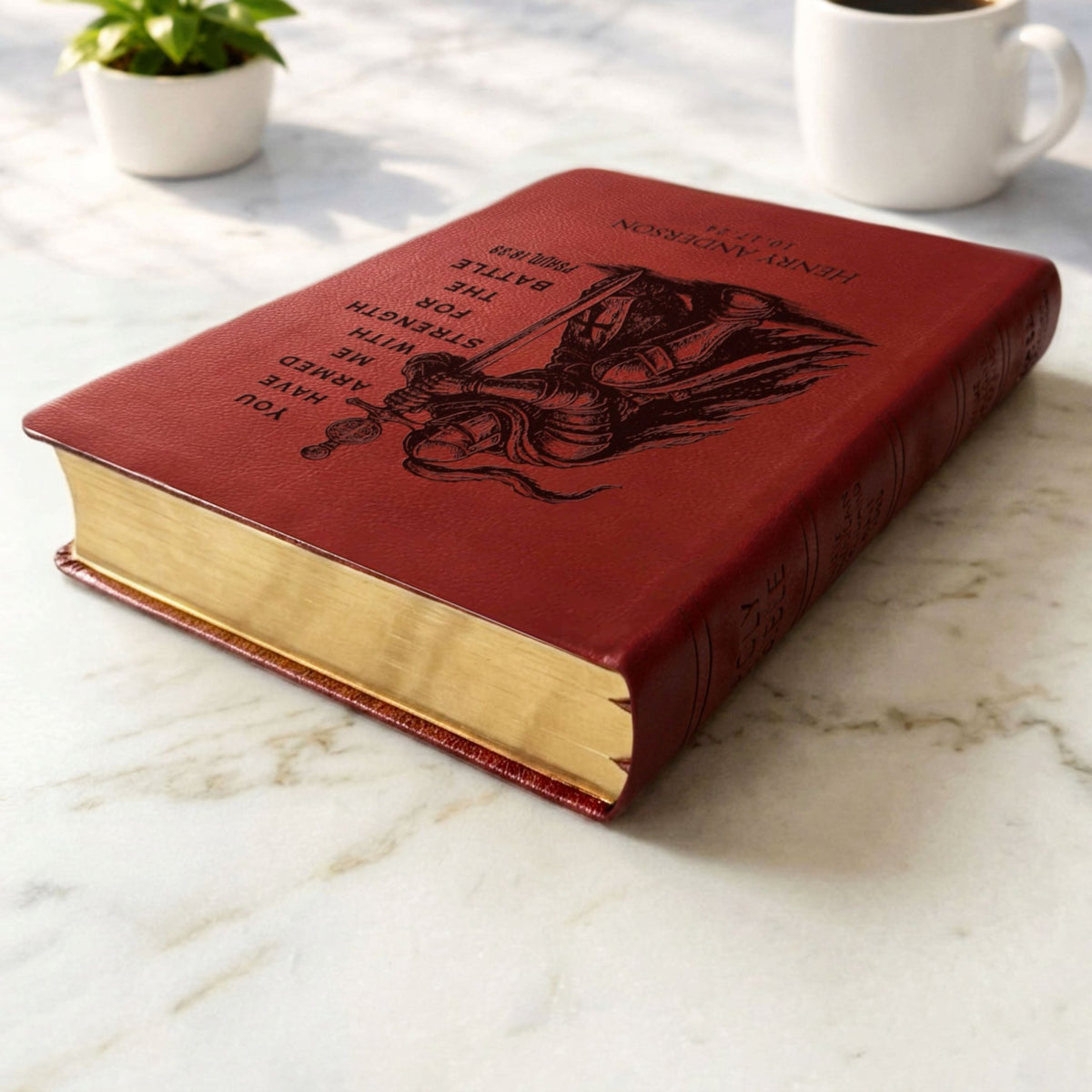 Personalized Bible for Men, NASB Giant Print, Customized Bible Engraved Name, Knight Warrior Design, Christian Gift, Bible Gifts for Him - Religious Books - Aylev