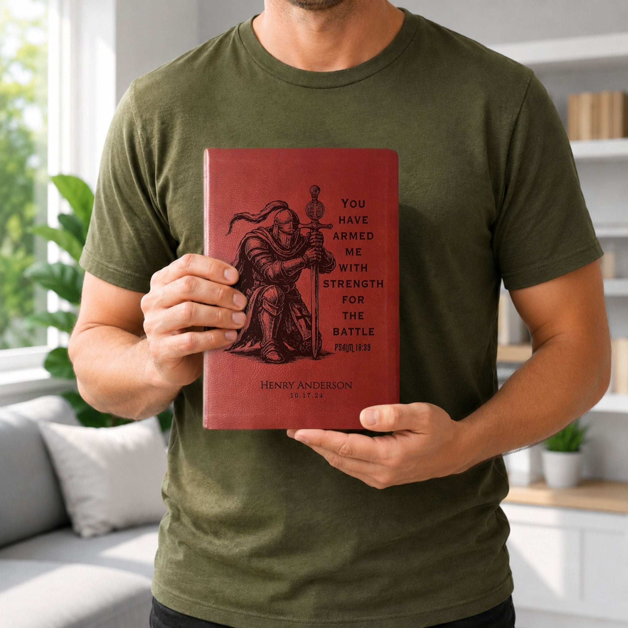 Personalized Bible for Men, NASB Giant Print, Customized Bible Engraved Name, Knight Warrior Design, Christian Gift, Bible Gifts for Him - Religious Books - Aylev
