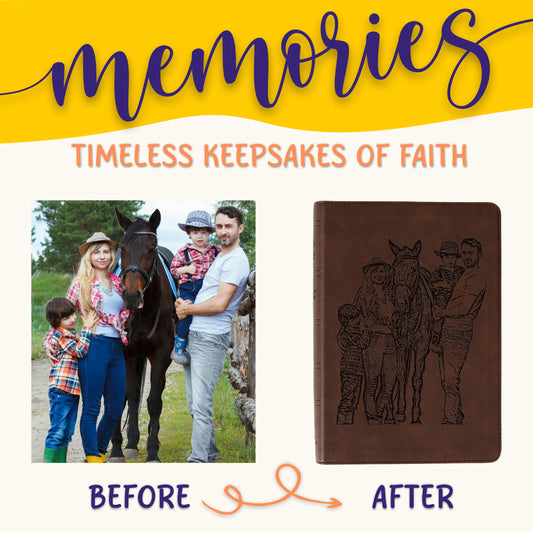 Personalized NASB Large Print Compact Bible, Your Photo Engraved, New American Standard Custom Engraved Bible, Christian Gifts, Baptism Gift