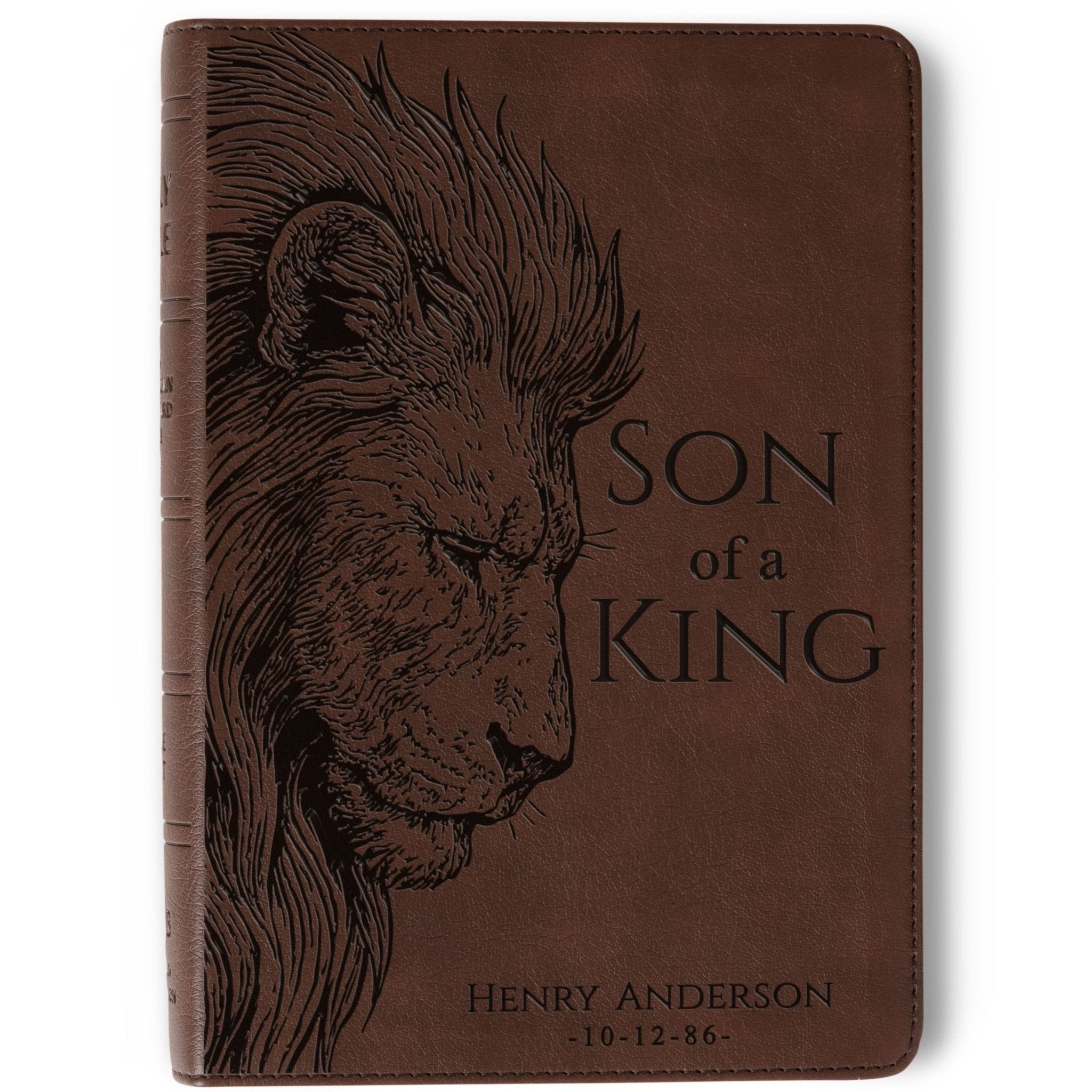 Personalized NASB 1995 Large Print Compact Bible, Son of a King Lion Design, Custom Engraved Name, Christian Gift, Bible Gift for Him - Religious Books - Aylev
