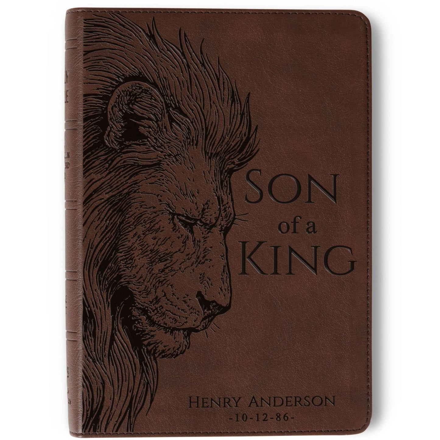 Personalized NASB 1995 Large Print Compact Bible, Son of a King Lion Design, Custom Engraved Name, Christian Gift, Bible Gift for Him - Religious Books - Aylev
