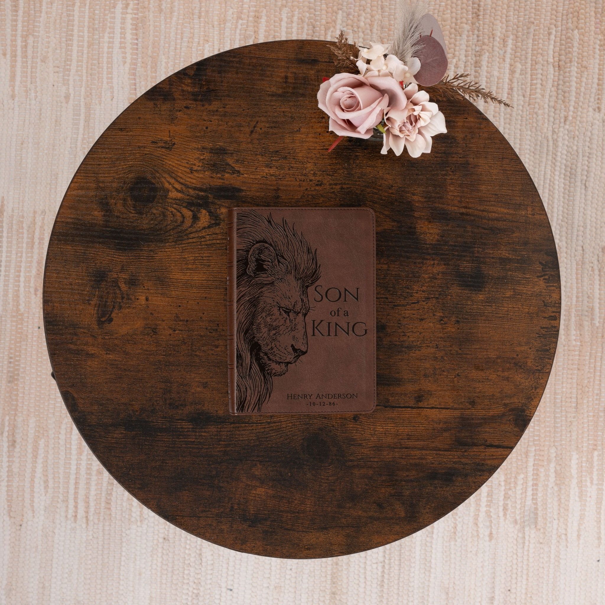 Personalized NASB 1995 Large Print Compact Bible, Son of a King Lion Design, Custom Engraved Name, Christian Gift, Bible Gift for Him - Religious Books - Aylev