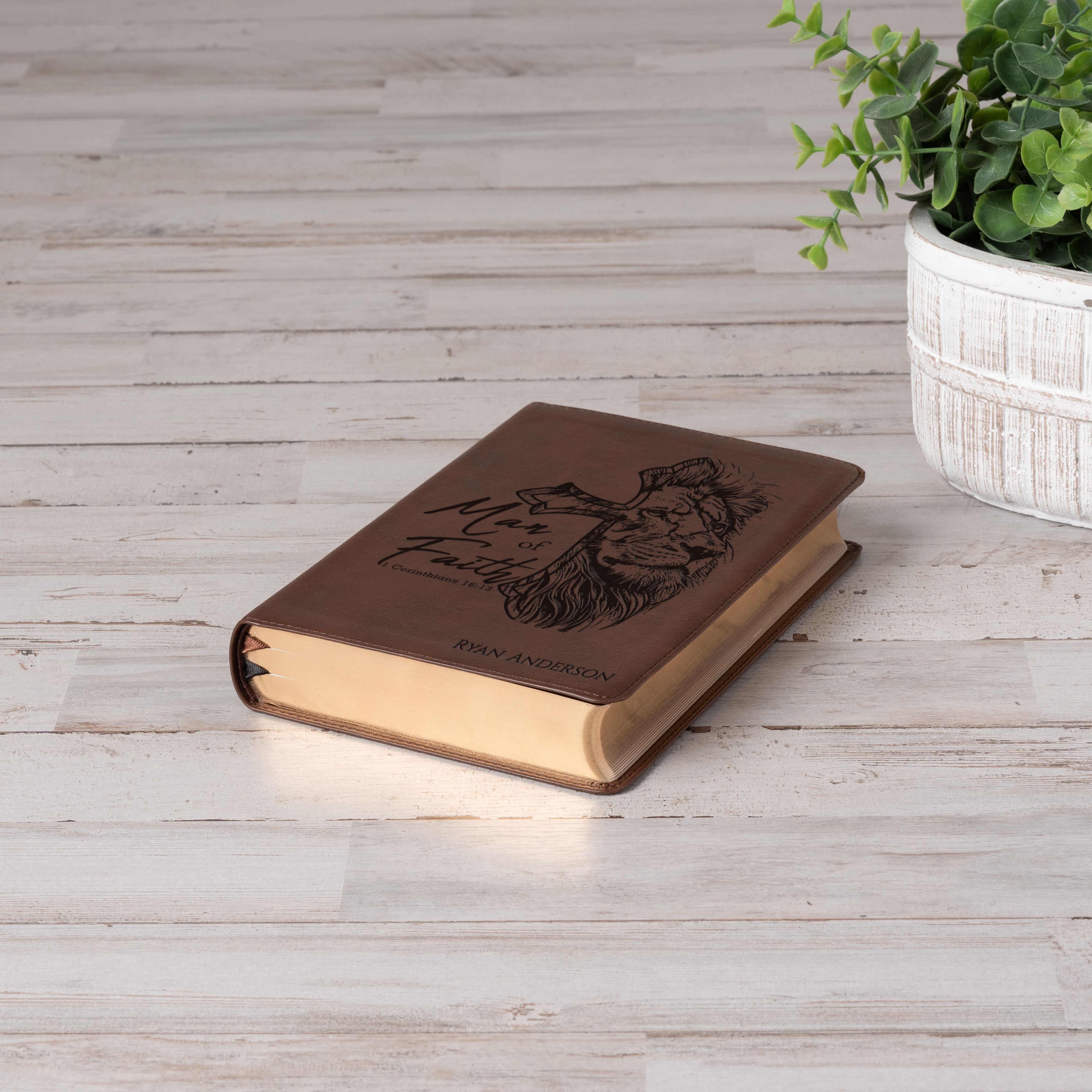 Personalized NASB Large-Print Bible, Custom Name Engraved, New American Standard, Christian Gift for Him