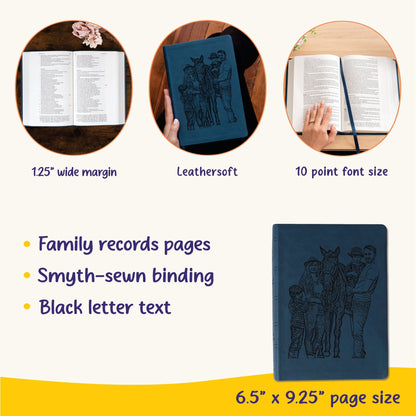 Personalized NASB Wide Margin Reference Bible, Your Photo Engraved, New American Standard Custom Engraved Bible, Christian Gifts, Baptism Gift - Religious Books - Aylev