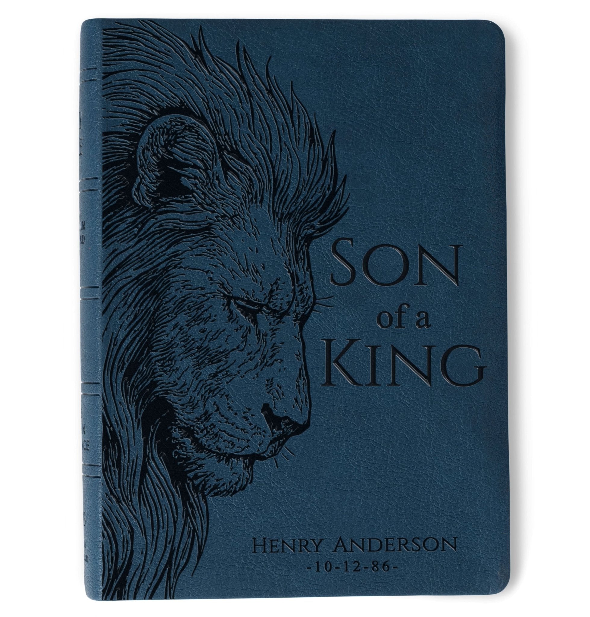 Personalized NASB Wide - Margin Bible, Son of a King Lion Design, Custom Engraved Name, Christian Gift, Baptism Gift, Bible Gift for Him - Religious Books - Aylev