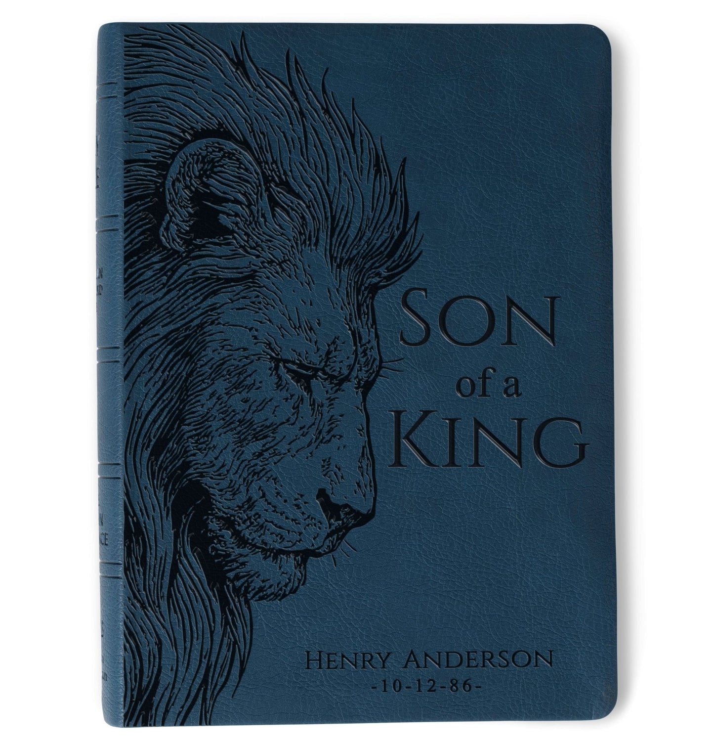 Personalized NASB Wide - Margin Bible, Son of a King Lion Design, Custom Engraved Name, Christian Gift, Baptism Gift, Bible Gift for Him - Religious Books - Aylev