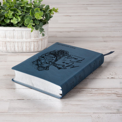 Personalized NASB Wide - Margin Bible, Custom Bible Engraved Name, Man of Faith Lion Design, Christian Gift, Baptism Gift, Bible Gift for Him - Religious Books - Aylev