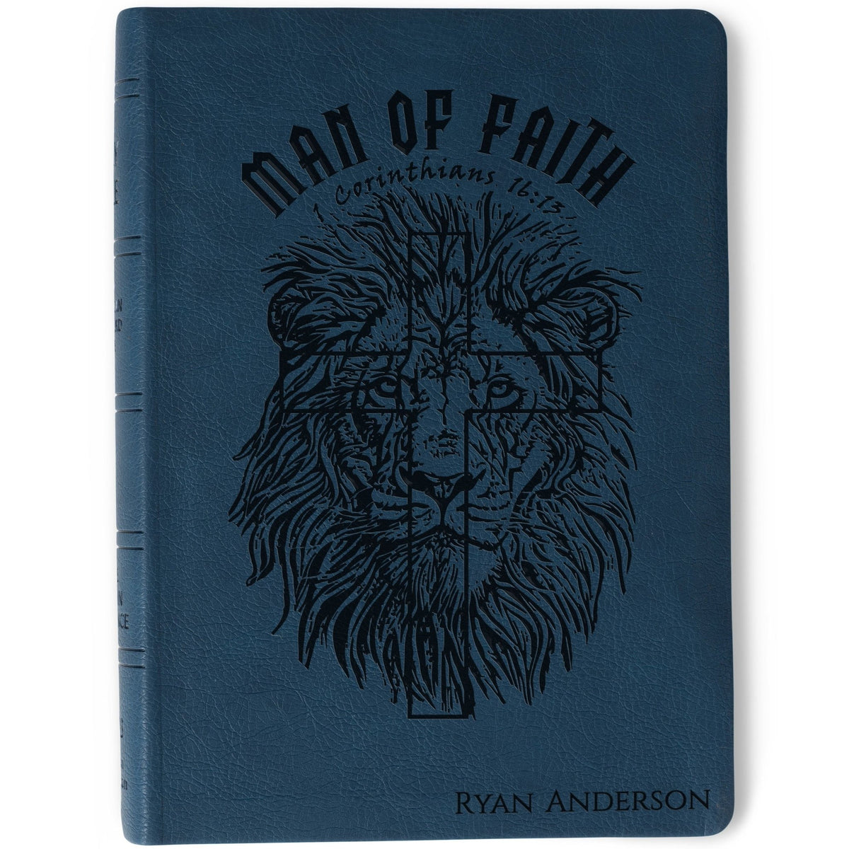 Personalized NASB Wide - Margin Bible, Custom Bible Engraved Name, Man of Faith Lion Design, Christian Gift, Baptism Gift, Bible Gift for Him - Religious Books - Aylev