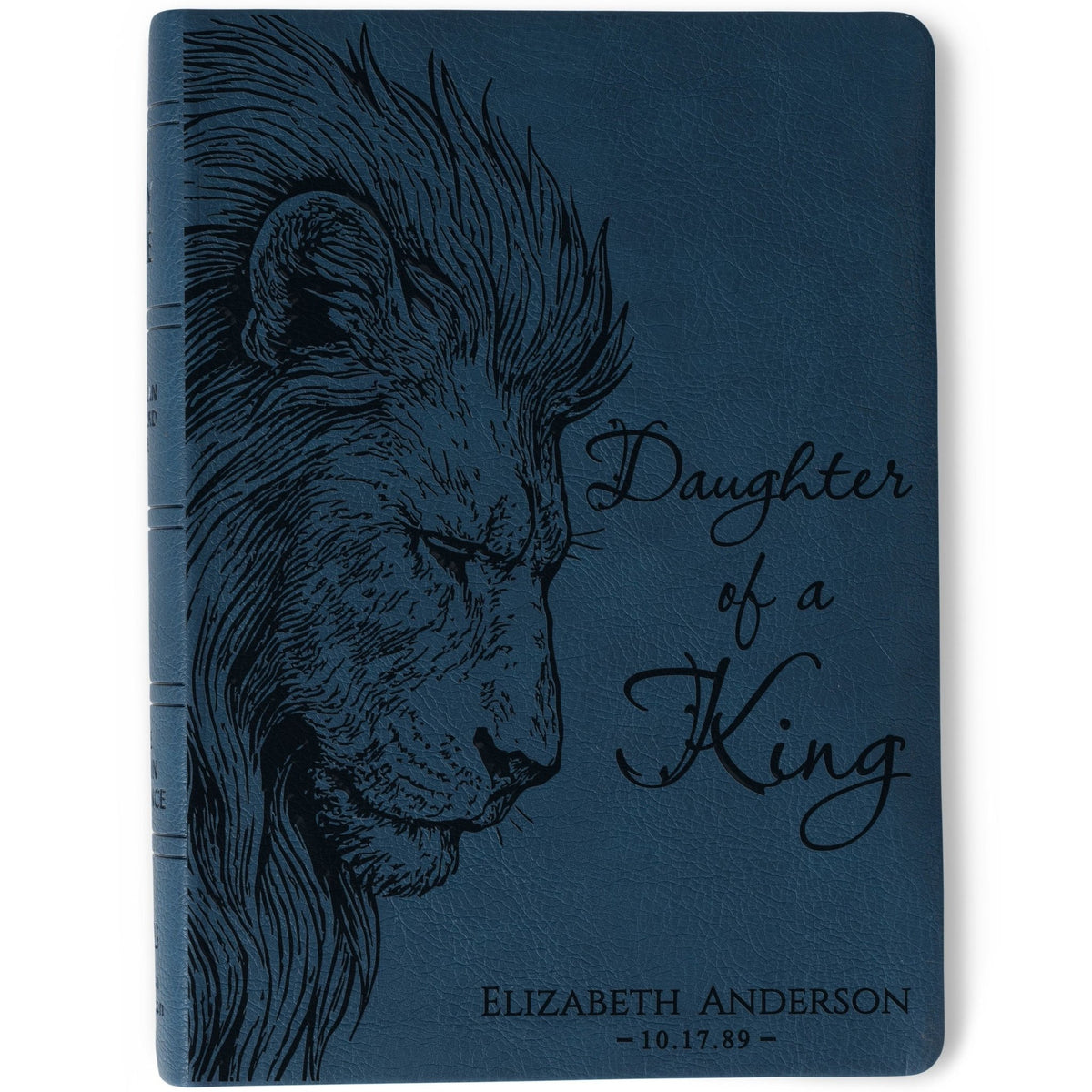 Personalized NASB Wide - Margin Bible, Custom Bible Engraved Name, Daughter of a King Lion Design, Christian Gift, Baptism Gift, Gift for Her - Religious Books - Aylev