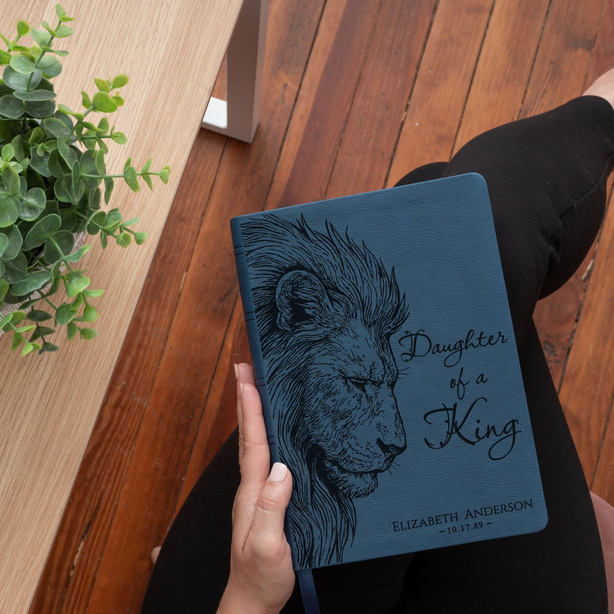 Personalized NASB Wide - Margin Bible, Custom Bible Engraved Name, Daughter of a King Lion Design, Christian Gift, Baptism Gift, Gift for Her - Religious Books - Aylev