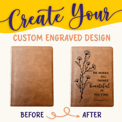 Personalized NASB Bible: Create Your Own Custom Engrave Design with a Designer, Wide - Margin Reference Bible, New American Standard Bible - Religious Books - Aylev