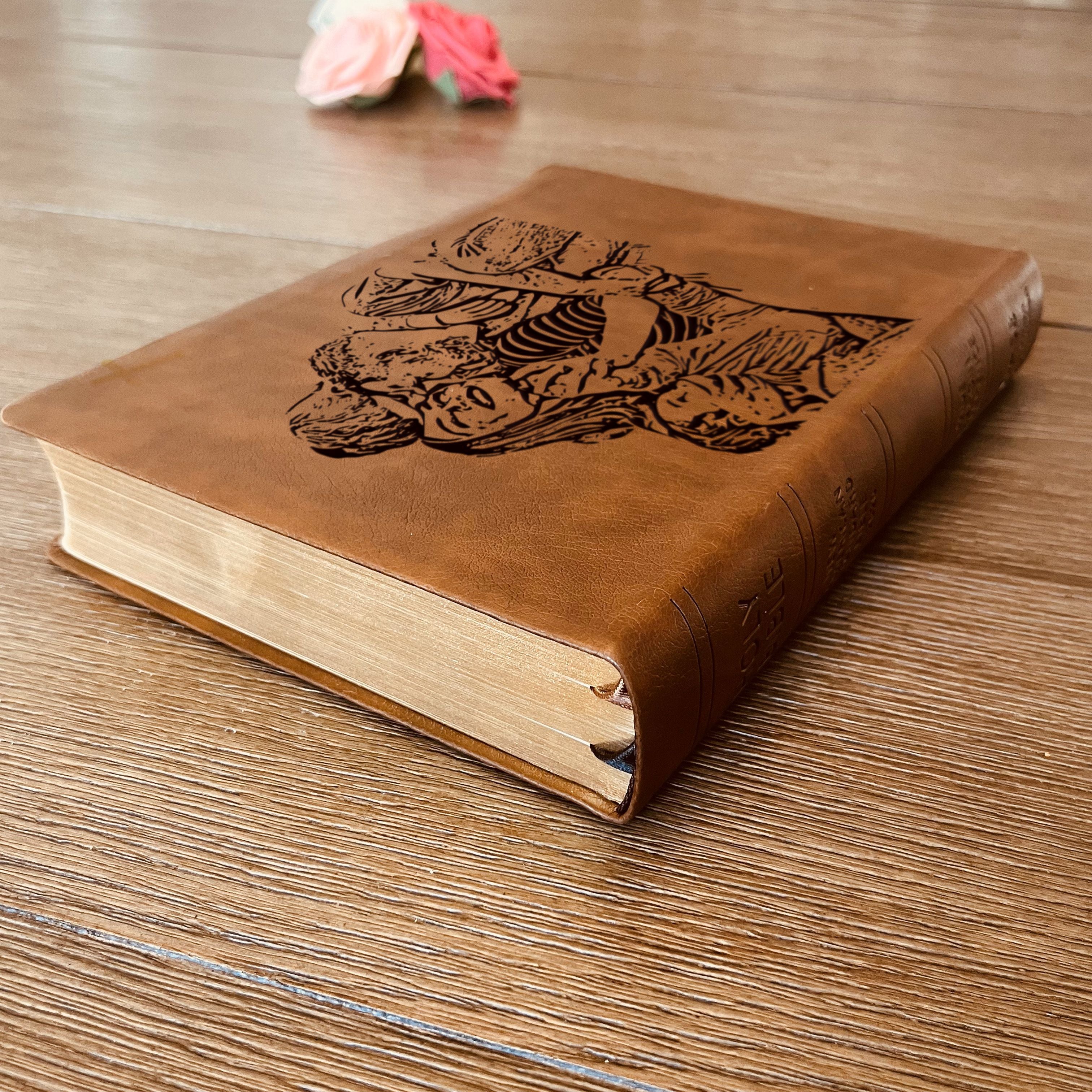 Personalized NASB Wide Margin Bible, Photo Engraved Cover, Custom Bible for Note-Taking, Christian Gift, Wedding Gift, Custom Engraved Bible