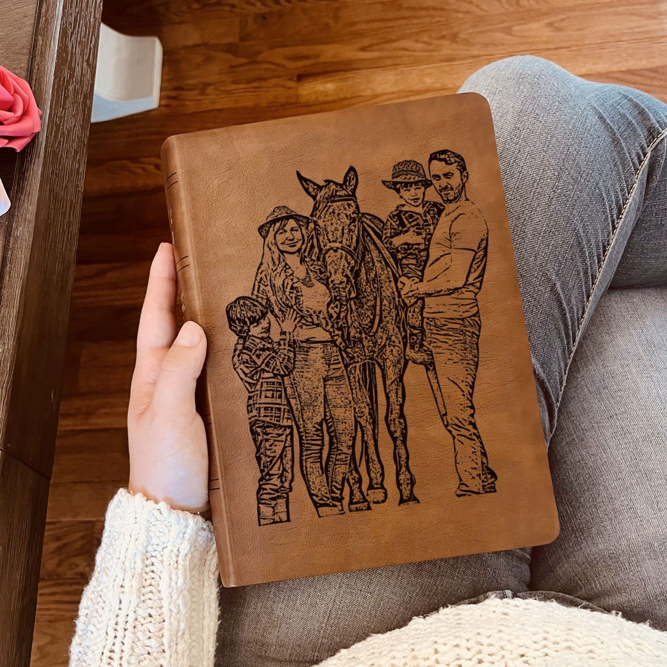 Personalized NASB Wide Margin Bible, Photo Engraved Cover, Custom Bible for Note-Taking, Christian Gift, Wedding Gift, Custom Engraved Bible