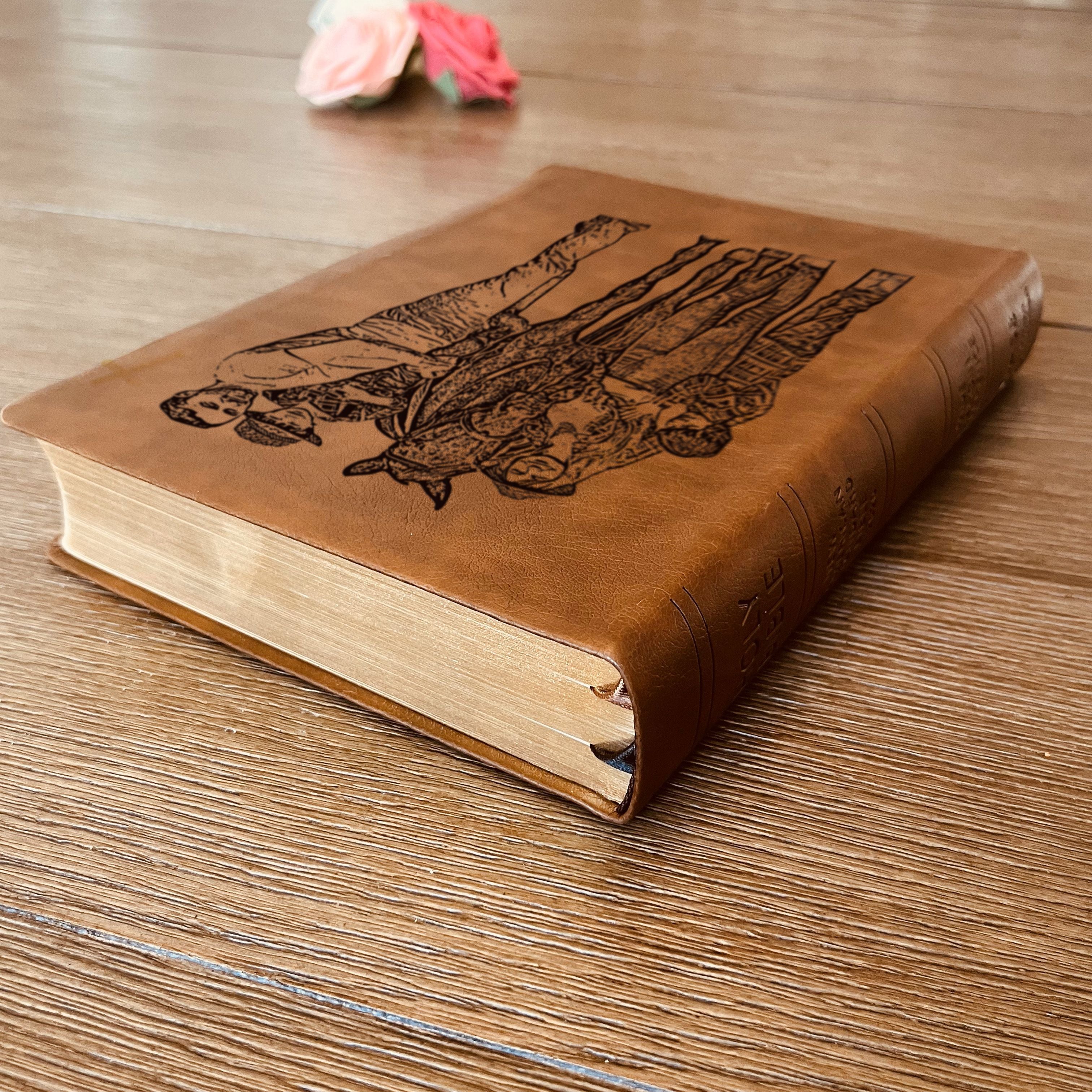 Personalized NASB Wide Margin Bible, Photo Engraved Cover, Custom Bible for Note-Taking, Christian Gift, Wedding Gift, Custom Engraved Bible