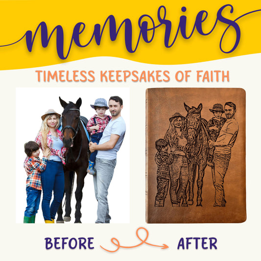 Personalized NASB Wide Margin Bible, Photo Engraved Cover, Custom Bible for Note-Taking, Christian Gift, Wedding Gift, Custom Engraved Bible