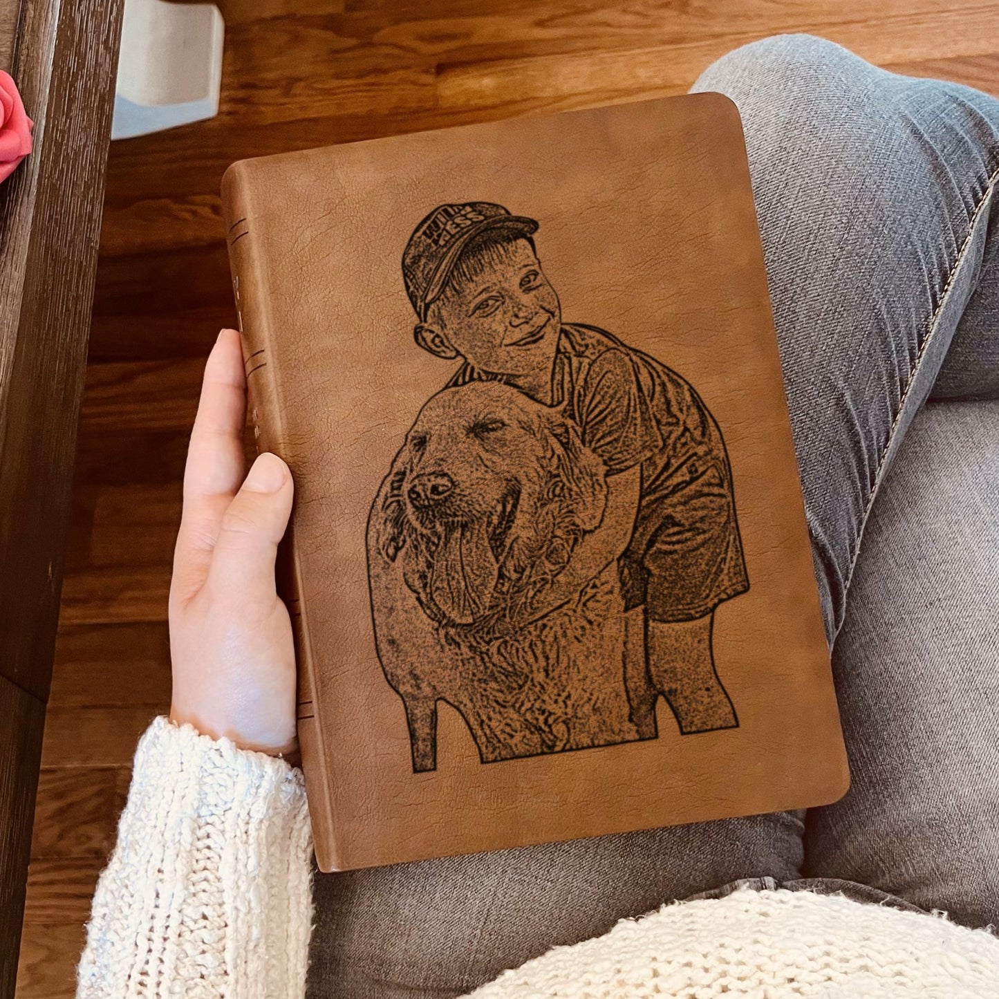 Personalized NASB Wide Margin Bible, Photo Engraved Cover, Custom Bible for Note-Taking, Christian Gift, Wedding Gift, Custom Engraved Bible