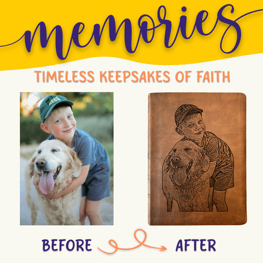 Personalized NASB Wide Margin Bible, Photo Engraved Cover, Custom Bible for Note-Taking, Christian Gift, Wedding Gift, Custom Engraved Bible