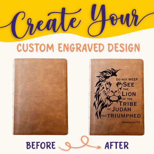 Personalized NASB Bible: Create Your Own Custom Engraved Design with a Designer, Wide Margin Reference Bible, Christian Gifts, Baptism Gifts