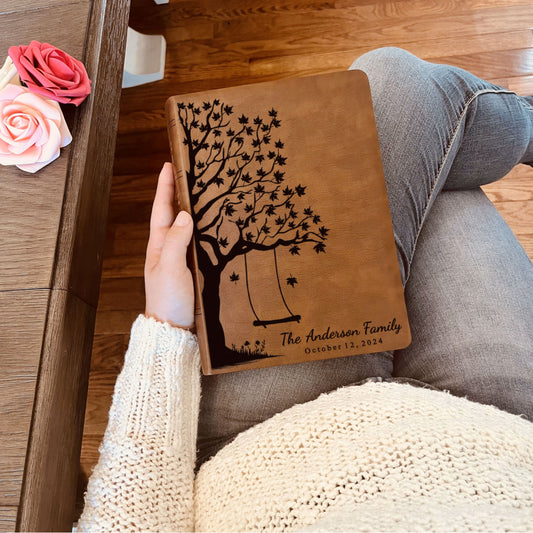 Personalized NASB Family Bible, NASB Custom Family Tree Bible, Wide Margin, Custom Engraved Bible for Wedding, Christian Gift, Wedding Gift