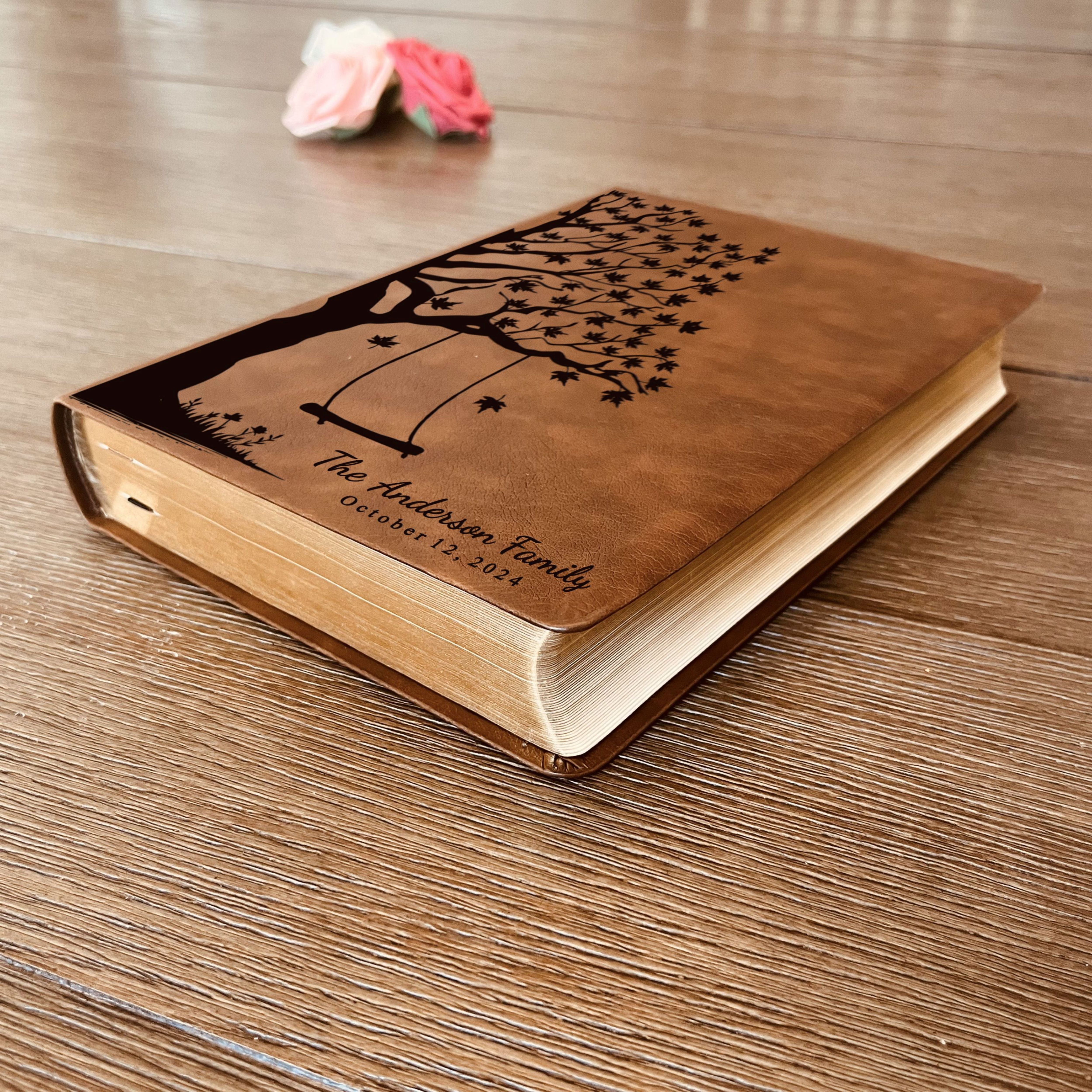 Personalized NASB Family Bible, NASB Custom Family Tree Bible, Wide Margin, Custom Engraved Bible for Wedding, Christian Gift, Wedding Gift